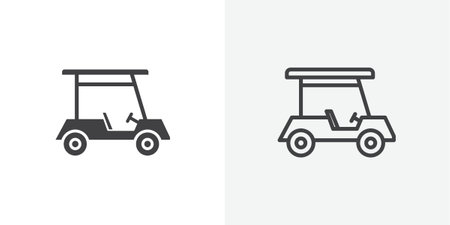 golf cart icon set on white background. Eps 10 stock vectorのイラスト素材