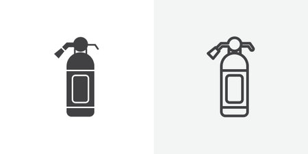 fire extinguisher icon set on white background. Eps 10 stock vectorのイラスト素材