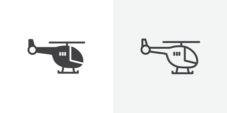 helicopter icon set on white background. Eps 10 stock vectorのイラスト素材