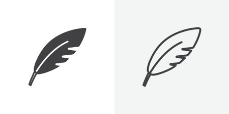 Feather icon set on white background. Eps 10 stock vectorのイラスト素材