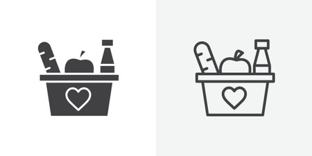 Food donation icon set on white background. Eps 10 stock vectorのイラスト素材