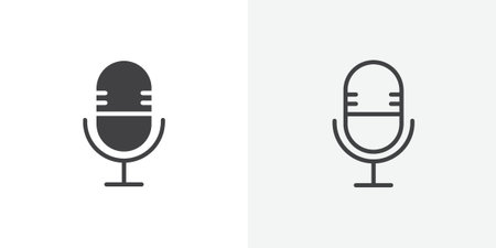 Microphone icon set on white background. Eps 10 stock vectorのイラスト素材
