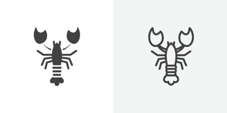 lobster animal icon set on white background. Eps 10 stock vectorのイラスト素材