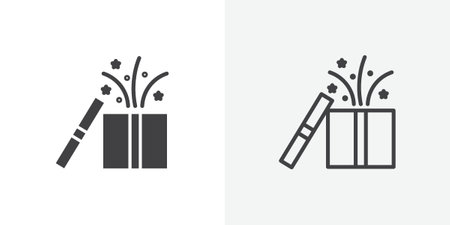 open gift box icon set on white background. Eps 10 stock vectorのイラスト素材