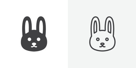 rabbit icon set on white background. Eps 10 stock vectorのイラスト素材