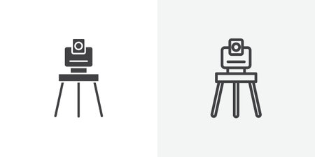 theodolite icon set on white background. Eps 10 stock vectorのイラスト素材