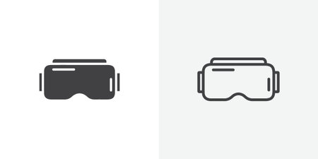 VR Glasses icon set on white background. Eps 10 stock vectorのイラスト素材