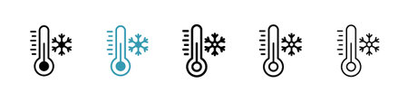 Cold icon set. Stock vector set on white background. EPS 10