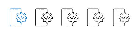 Mobile app development icon set. Stock vector set on white background. EPS 10のイラスト素材