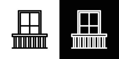 Balcony icon set. Stock vector set on white background. EPS 10のイラスト素材