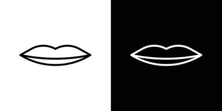 Thin lips icon set. Stock vector set on white background. EPS 10のイラスト素材