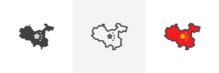 China map icon set. Stock vector set on white background. EPS 10のイラスト素材