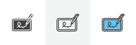 Electronic signature icon set. Stock vector set on white background. EPS 10のイラスト素材