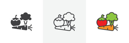 Vegetable icon set. Stock vector set on white background. EPS 10のイラスト素材