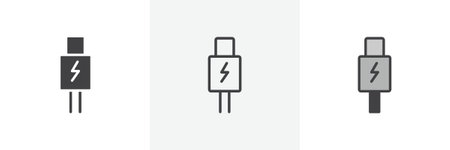 USB type c icon set. Stock vector set on white background. EPS 10のイラスト素材