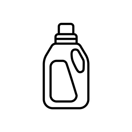 Liquid Detergent Icon Set. Laundry Cleaning Soap Bottle Fabric Vector Symbol in a black filled and outlined style. Efficient Cleanser Sign.のイラスト素材
