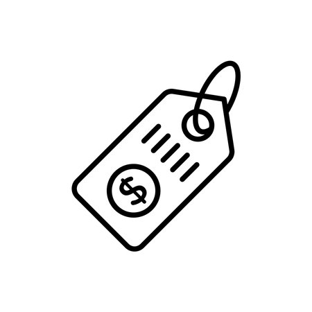 Price tag icon set. Special Discount offer label vector symbol in a black filled and outlined style. Flat discount voucher paper tag sign.のイラスト素材
