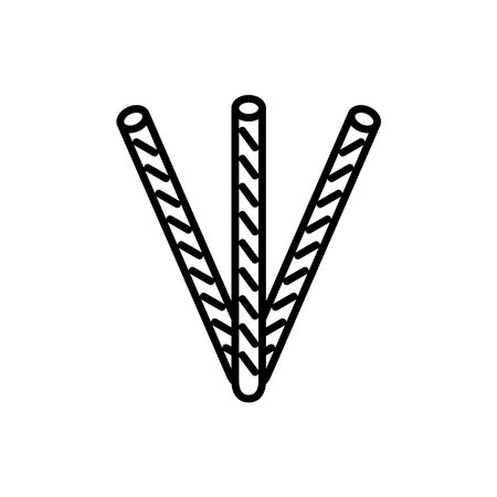 Pretzel Sticks Icon Set. Food Design Vector Symbol in a black filled and outlined style. Snack Table Illustration Sign.のイラスト素材