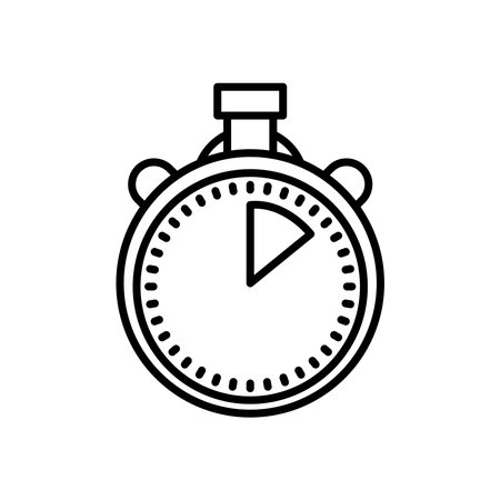 Stopwatch Icon Set. Watch Clock Timer Chronometer Vector Symbol in a black filled and outlined style. Time Countdown Alarm Sign.のイラスト素材
