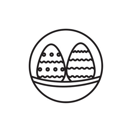 Easter eggs icon set. Chicken egg doodle in a black filled and outlined style. Easter styled chicken egg sign.のイラスト素材