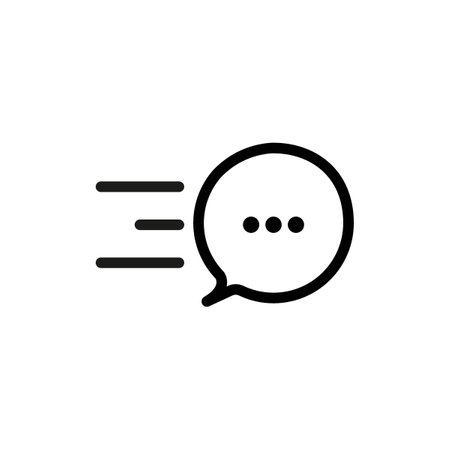 Quick Message Icon Set. Response Talk Support Tips Vector Symbol in a black filled and outlined style. Business Email Communication Sign.のイラスト素材