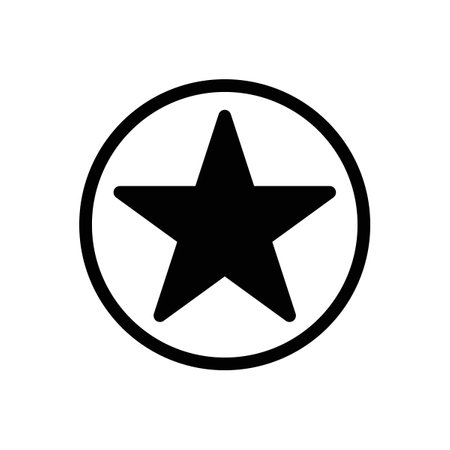 Star icon set. Favourite Star design vector symbol in a black filled and outlined style.のイラスト素材