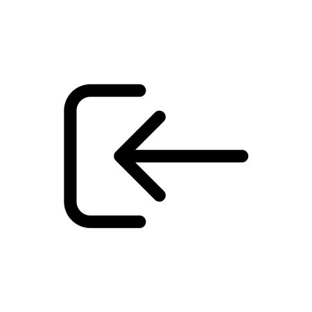 Left Arrow vector icon on white backgroundのイラスト素材