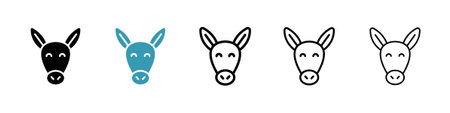 Donkey icon set. Stock vector set on white background. EPS 10のイラスト素材