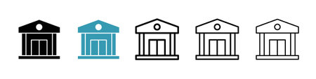 Courthouse icon set. Stock vector set on white background. EPS 10のイラスト素材