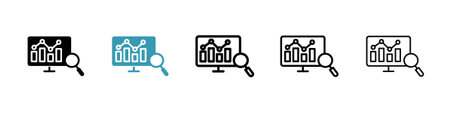 Data Analysing icon set. Stock vector set on white background. EPS 10のイラスト素材