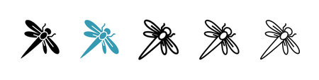 Dragon fly icon set. Stock vector set on white background. EPS 10のイラスト素材