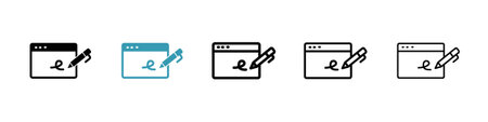 Electronic signature icon set. Stock vector set on white background. EPS 10のイラスト素材