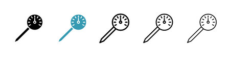 Kitchen thermometer icon set. Stock vector set on white background. EPS 10のイラスト素材