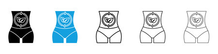 Detox icons set. vector in black and blue colorsのイラスト素材