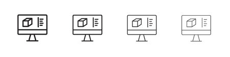 Computer simulation icon design template for web and mobile UI elementのイラスト素材