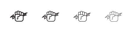 Hand with Power icon design template for web and mobile UI elementのイラスト素材