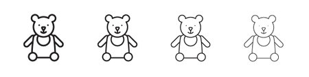Teddy bear icon design template for web and mobile UI elementのイラスト素材