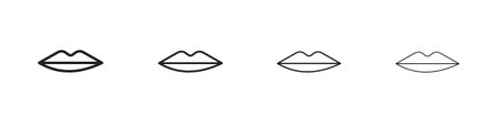 Thin lips icon design template for web and mobile UI elementのイラスト素材
