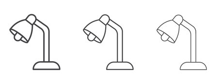 Desk lamp icon vector Graphics. Black thin lines iconsのイラスト素材