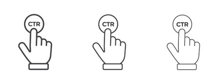 CTR icon vector Graphics. Black thin lines iconsのイラスト素材