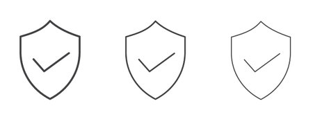 Insured icon vector Graphics. Black thin lines iconsのイラスト素材