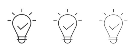 Idea icon vector Graphics. Black thin lines iconsのイラスト素材