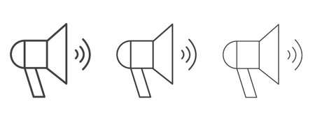 Loud Speaker icon vector Graphics. Black thin lines iconsのイラスト素材