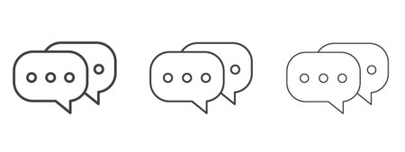 Message icon vector Graphics. Black thin lines icons