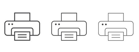 Print icon vector Graphics. Black thin lines icons