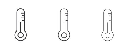 Thermometer icon vector Graphics. Black thin lines iconsのイラスト素材