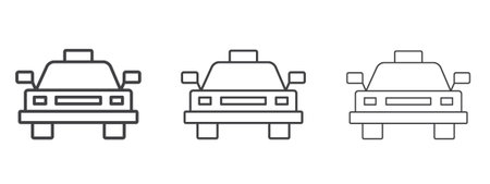 Taxi icon vector Graphics. Black thin lines iconsのイラスト素材
