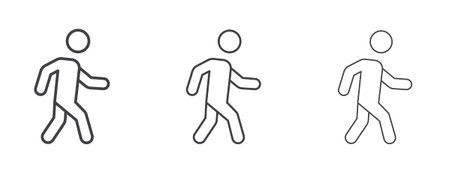 Walking icon vector Graphics. Black thin lines iconsのイラスト素材