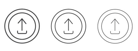 Upload arrow icon vector Graphics. Black thin lines iconsのイラスト素材