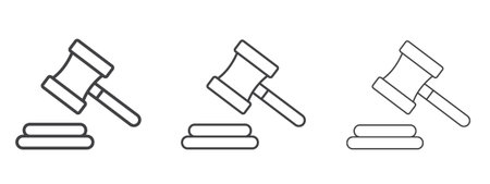 Gavel icon vector Graphics. Black thin lines iconsのイラスト素材
